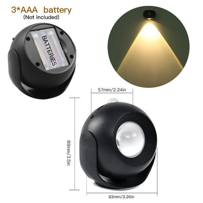 Adjustable Angle Human Sensing Light, Wireless Sunset Light, Indoor Spotlight, Corridor, Living Room Wall Light, Rechargeable And Installed Dry Battery - G-daat