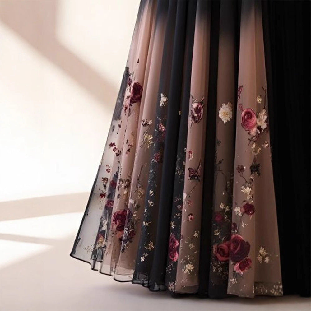 Flab Hiding Gentle Sweet Printed Skirt For Women