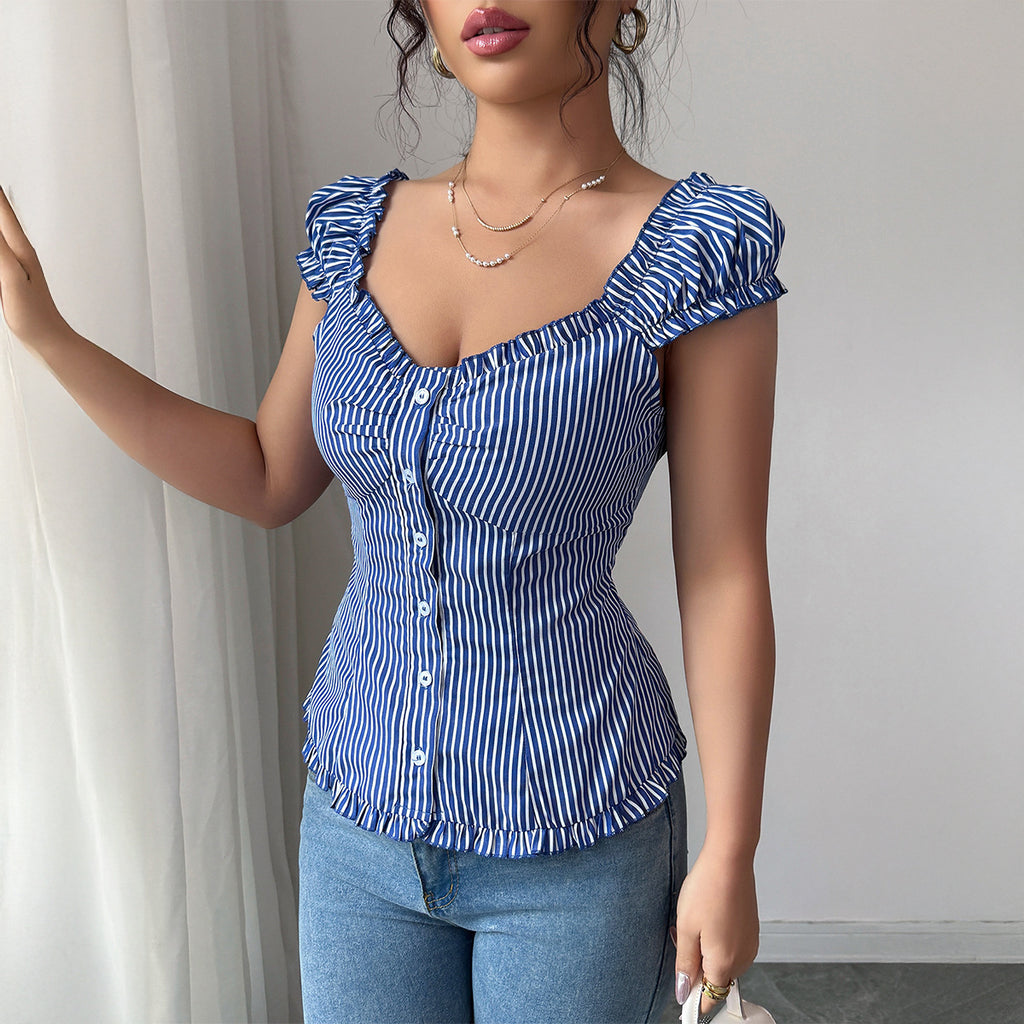 Elegant And Versatile Striped Cardigan Top