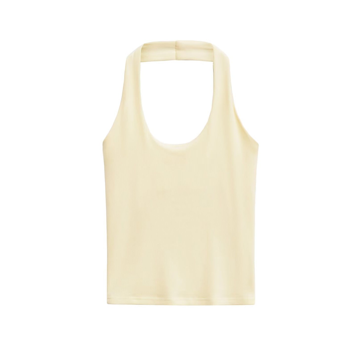 Fashion Hanging Collar Slim Fit Backless All-matching Top